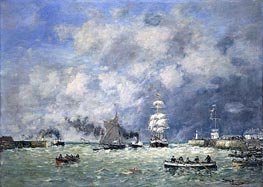 Port of Le Havre, 1887 by Eugene Boudin | Painting Reproduction