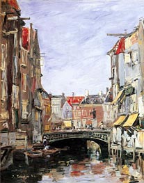The Place Ary Scheffer, Dordrecht, 1884 by Eugene Boudin | Painting Reproduction