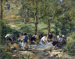 Wash House of the White Horse in Trouville, c.1885/88 by Eugene Boudin | Painting Reproduction