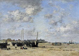 Seashore of Berck, 1878 by Eugene Boudin | Painting Reproduction
