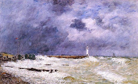 Le Havre, Heavy Winds off of Frascati, 1896 | Eugene Boudin | Gemälde Reproduktion