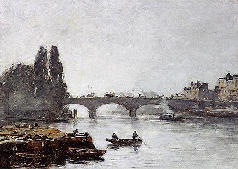 Rouen, the Pont Corneille, Fog Effect, 1896 | Eugene Boudin | Gemälde Reproduktion