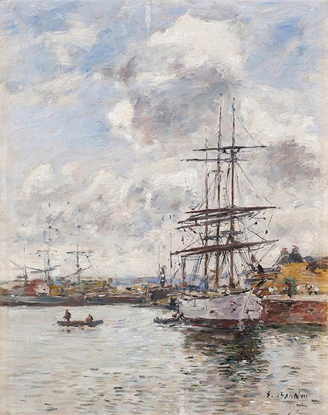 Deauville, the Basin, 1897 by Eugene Boudin | Painting Reproduction