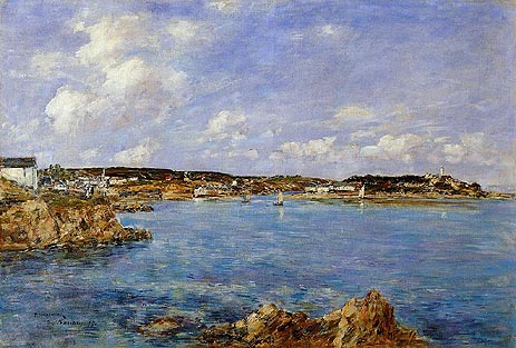 Douarnenez, the Bay, View of l'Ile Tristan, 1897 | Eugene Boudin | Gemälde Reproduktion