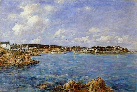 Douarnenez, the Bay, View of l'Ile Tristan, 1897 by Eugene Boudin | Painting Reproduction