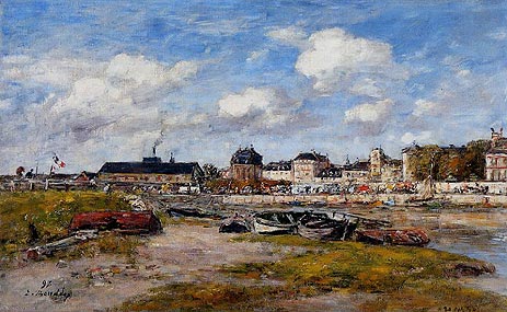 The Port of Trouville, Low Tide, 1897 | Eugene Boudin | Gemälde Reproduktion