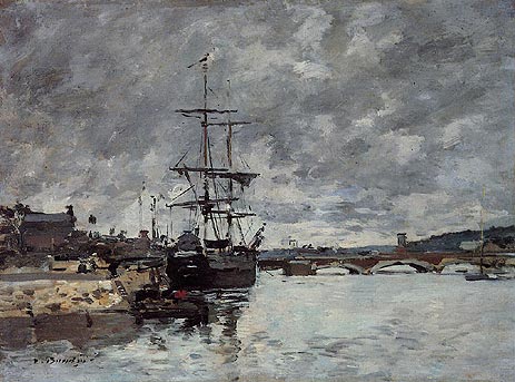 The Bridge over the Toques at Trouville, n.d. by Eugene Boudin | Painting Reproduction