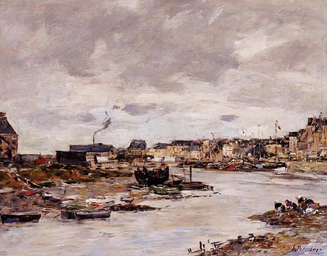 The Inner Port of Trouville at Low Tide, n.d. by Eugene Boudin | Painting Reproduction