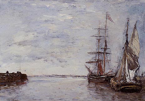 The Port at Deauville, n.d. by Eugene Boudin | Painting Reproduction