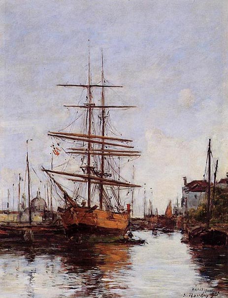 Venice, Quai de la Guidecca, 1895 by Eugene Boudin | Painting Reproduction