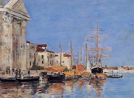 Venice, the Customs House, 1895 | Eugene Boudin | Gemälde Reproduktion