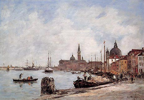 Venice, The Dock of the Guidecca, 1895 | Eugene Boudin | Painting Reproduction