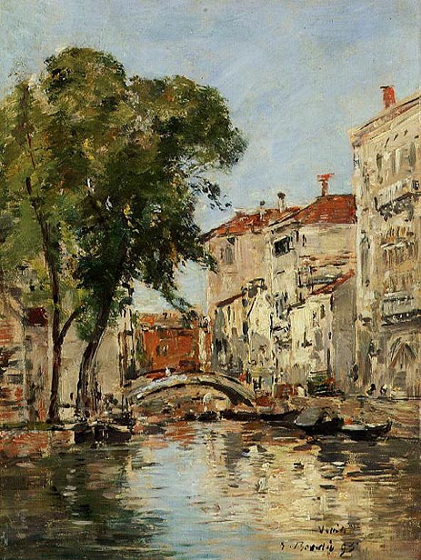 A Small Canal in Venice, 1895 | Eugene Boudin | Painting Reproduction