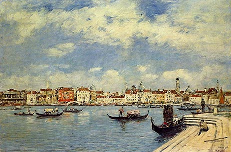 Venedig, Blick von San Giorgio, 1895 von Eugene Boudin | Gemälde-Reproduktion