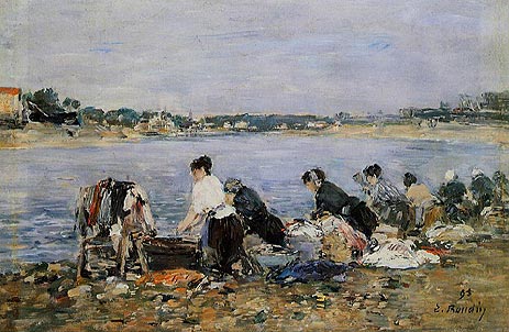 Wäscherinnen, 1895 von Eugene Boudin | Gemälde-Reproduktion