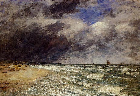 Ein Nordwest-Sturm, 1895 von Eugene Boudin | Gemälde-Reproduktion