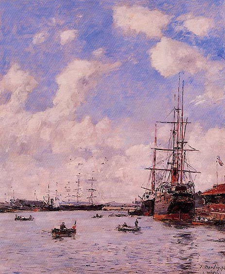 Le Havre, le bassin de l'eure, 1894 von Eugene Boudin | Gemälde-Reproduktion