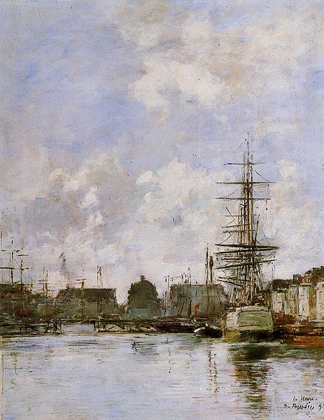 Le Havre, Commerce Basin, 1894 | Eugene Boudin | Gemälde Reproduktion