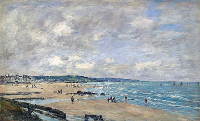 The Beach at Trouville, 1893 | Eugene Boudin | Gemälde Reproduktion