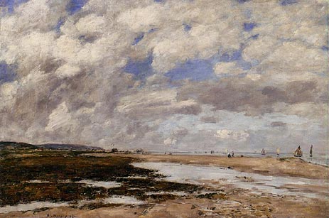 The Beach, Deauville, 1893 | Eugene Boudin | Painting Reproduction
