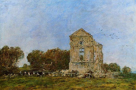 Deauville, Ruins of the Chateau de Lassay | Eugene Boudin | Painting Reproduction