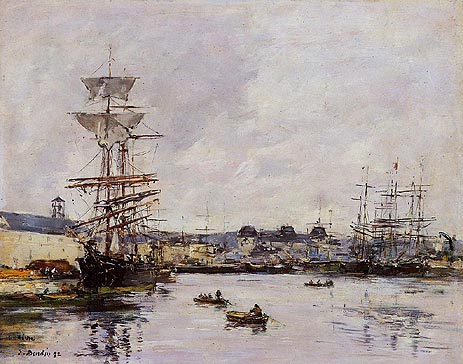 Le Havre, the Casimir Delavigne Basin, 1892 | Eugene Boudin | Painting Reproduction