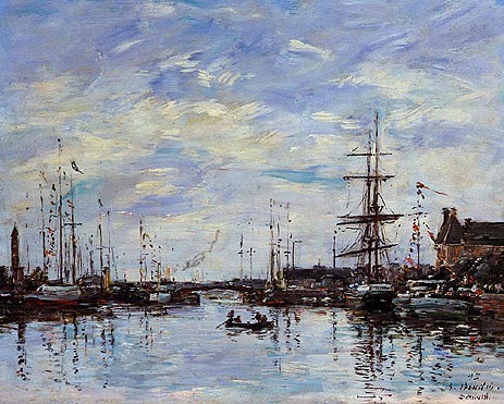 Deauville, das Becken | Eugene Boudin | Gemälde Reproduktion