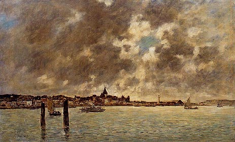 The Seine at Quillebeuf, c.1892/94 | Eugene Boudin | Gemälde Reproduktion