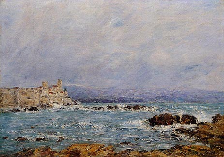 Antibes, die Felsen der Insel | Eugene Boudin | Gemälde Reproduktion