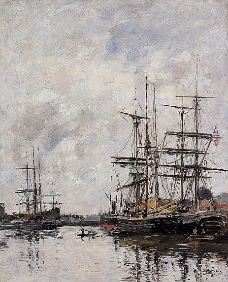 The Deauville Basin, 1891 | Eugene Boudin | Painting Reproduction