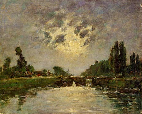 Saint-Valery-sur-Somme, the Bridge on the Lock, 1891 | Eugene Boudin | Gemälde Reproduktion