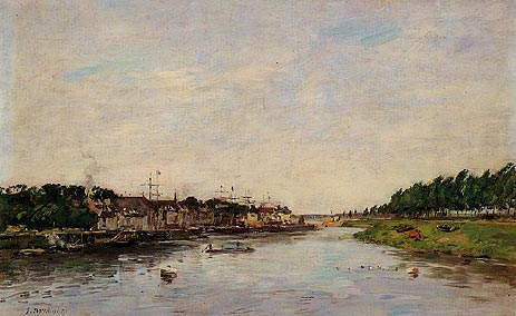 Entrance to the Port of Saint-Valery-sur-Somme, 1891 | Eugene Boudin | Painting Reproduction