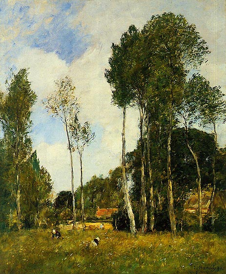 Oiseme Landscape, near Chartres, 1891 | Eugene Boudin | Gemälde Reproduktion
