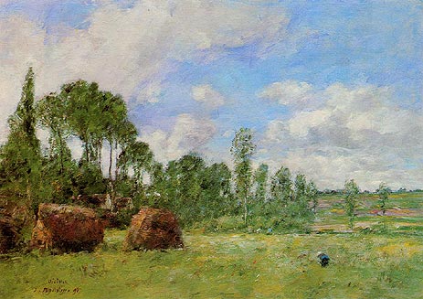 Oiseme at Harvest Time | Eugene Boudin | Painting Reproduction