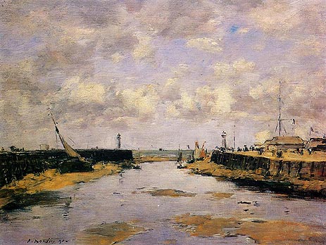 Trouville, the Jettys, Low Tide, 1890 | Eugene Boudin | Painting Reproduction