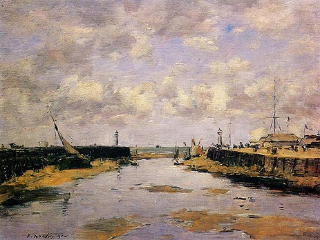Trouville, die Molen, Ebbe | Eugene Boudin | Gemälde Reproduktion
