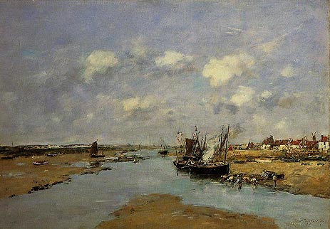 Etaples, La Canache, Maree Basse, 1890 | Eugene Boudin | Gemälde Reproduktion