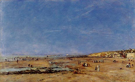Trouville, Panorama des Strandes | Eugene Boudin | Gemälde Reproduktion