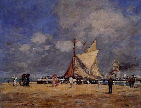 Deauville, on the Jetty, 1889 | Eugene Boudin | Painting Reproduction