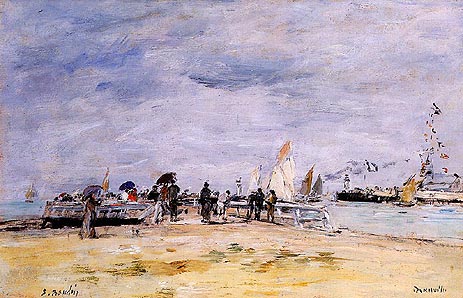 Deauville, the Jetty, c.1888/95 | Eugene Boudin | Painting Reproduction