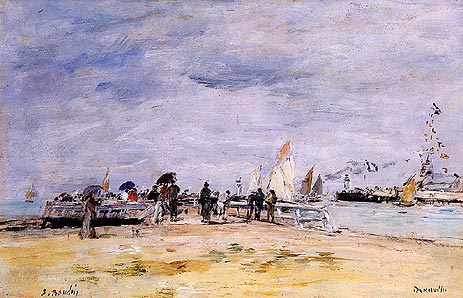 Deauville, the Jetty | Eugene Boudin | Painting Reproduction