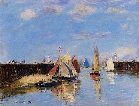 Der Hafen von Trouville | Eugene Boudin | Gemälde Reproduktion
