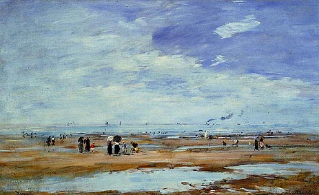 Deauville, the Beach, Low Tide | Eugene Boudin | Painting Reproduction