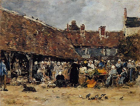 Market at Trouville, 1883 | Eugene Boudin | Gemälde Reproduktion