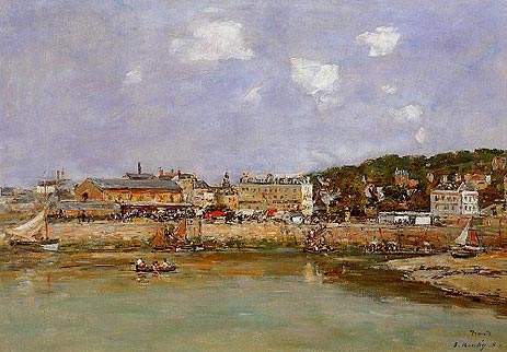 The Port of Trouville, the Market Place | Eugene Boudin | Painting Reproduction