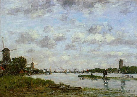 View of Dordrecht, 1884 | Eugene Boudin | Painting Reproduction