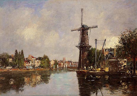Ansicht von Rotterdam, c.1876/80 von Eugene Boudin | Gemälde-Reproduktion