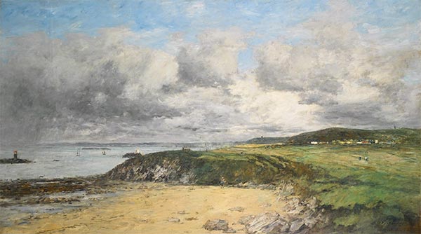 Die Küste von Portrieux, 1874 von Eugene Boudin | Gemälde-Reproduktion