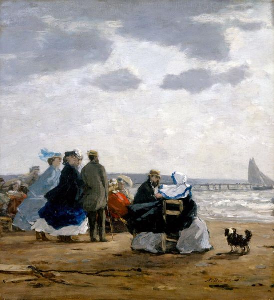 Am Strand, Dieppe, 1864 von Eugene Boudin | Gemälde-Reproduktion