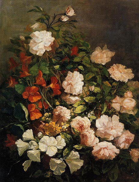 Blumenstrauß, 1858 von Eugene Boudin | Gemälde-Reproduktion